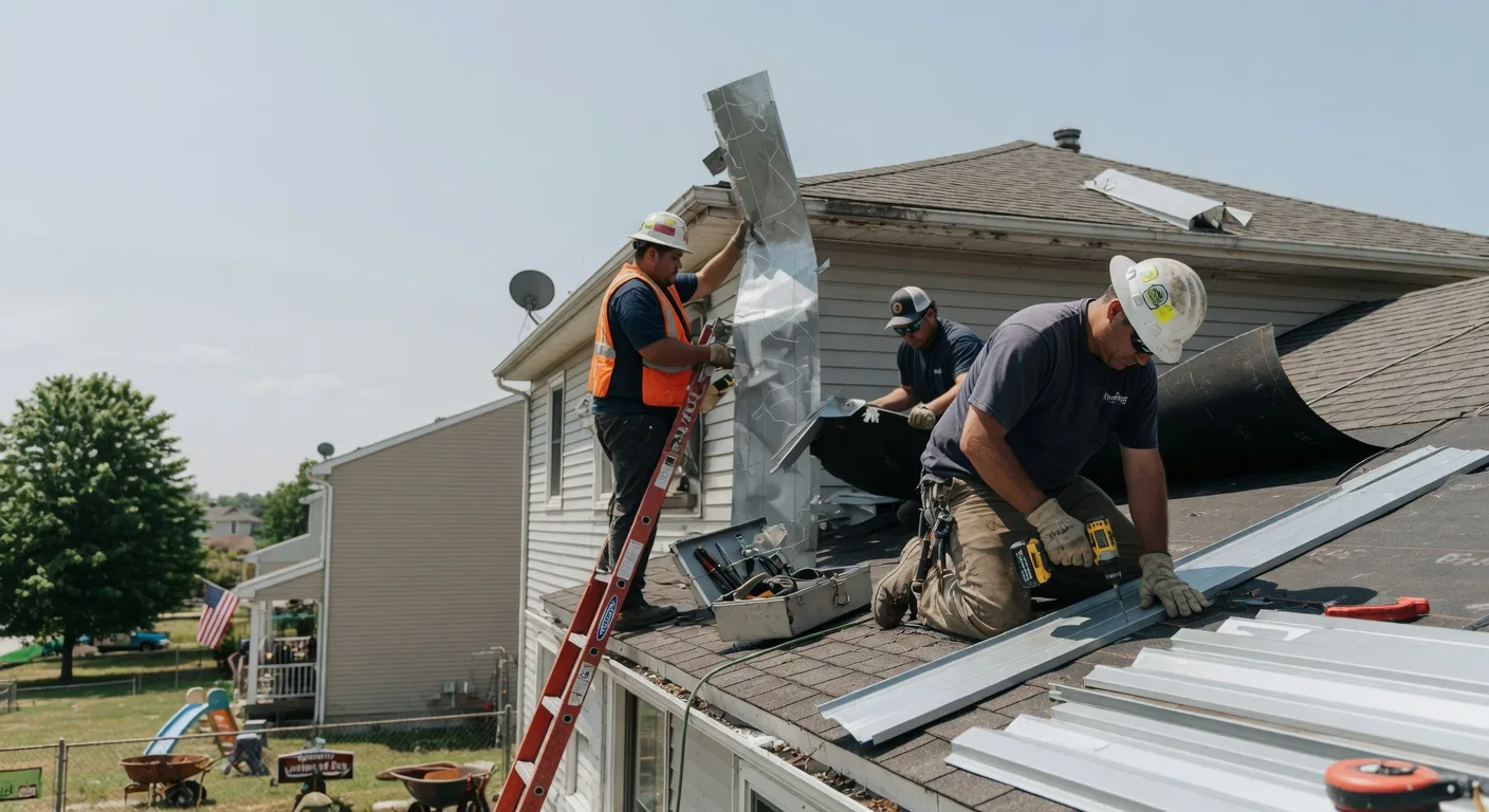 Storm Damage Metal Roof Repair in Littleton, IL